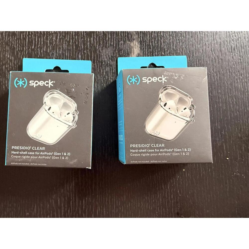 Lot of 2 Speck Presidio Clear AirPods 1/2 Case Cover NIB